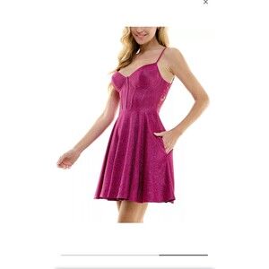 NWT City Studio Corset Lace-Back Fit & Flare Dress size 3/4